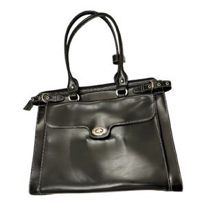 McKlein Willowbrook Black Leather Detachable Ladies Briefcase Laptop Tote